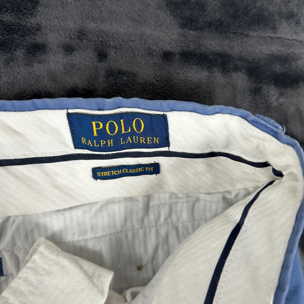 Polo Ralph Lauren Chino Shorts Mens 34 Blue Stretch Classic Fit - Picture 5 of 9